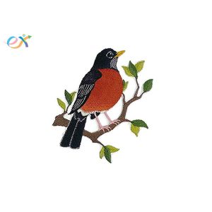 China Iron On Backing Bird Embroidered Cloth Patches Custom Design For Garment on sale