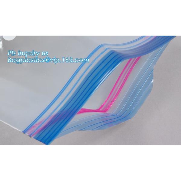 Quality PE Double zipper seal food storage fresh-keeping bags, custom double tracking k bag, Double track plastic moisture for sale