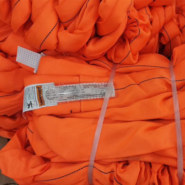 Good Chemical Resistance Polyester Lifting Sling in Orange for Heavy Duty