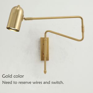 Adjustable Long-Arm retractable wall lamp Creative with switch Reading Bedside