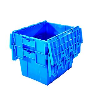 21L Volume Durable Blue Color Plastic Crate with Solid Box Style and Nestable