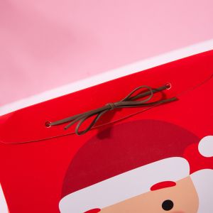 Christmas Gift Bag Customizable Apple Present Packaging Red White Design Ribbon