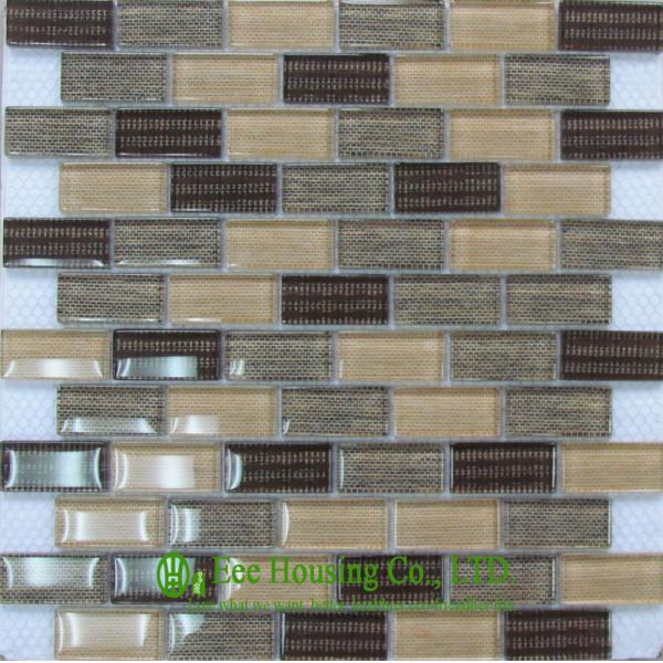 Mixed Color Glass Crystal Mosaic Tile for Residential ,Glass Crystal Decoration