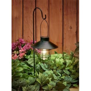 8H Vintage Hanging Solar Lanterns RoHS With Shepherds Hook