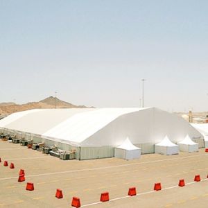Industrial Outside Polygon Tent Glass Wall In Span Size 10m To 35m