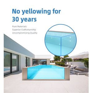 High Light Transmission Fibreglass Rectangular Mobile Swimming Pool for Large