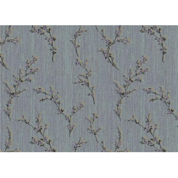 Green Leaf Pattern Non Woven Wallcovering / Flocking Home Decorating Wallpaper