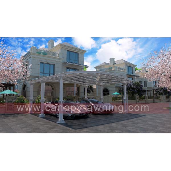 hot selling luxury rome style backyard polycarbonate aluminium parking double cars shelter canopy awning cover carport