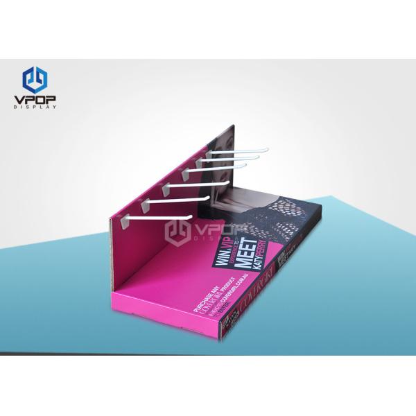 Quality Cosmetic Cardboard Hook Display , Black Retail Display Racks With Hook for sale