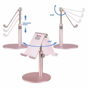 Adjustable Aluminium Folding Desktop Phone Stand 7.5inch height Lightweight