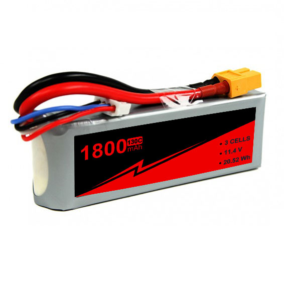 3S 11.4V High Voltage LiHV Drone Lipo Battery Pack 1800mAh 65~130C