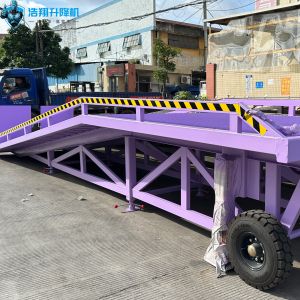 Customized Purple Loading And Unloading Goods Manual Dock Ramp Energy Efficiency