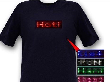 Quality Scrolling message programmable led t shirt wholesale cheap for sale