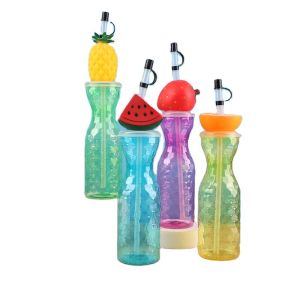 Wholesale Customized Plastic Fruit Shape Cup with Straw Milk Tea Cup Portable Juice Bottle from china suppliers