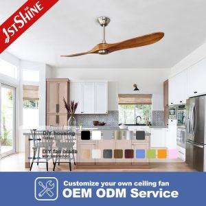 Remote Control 2 Solid Wood Blade app control Ceiling Fan With Low Noise DC
