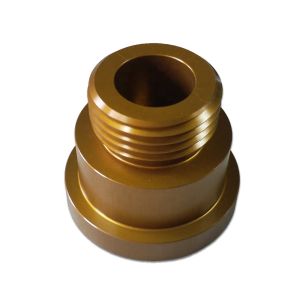 ODM CNC Turning Gold Anodized Metal Aluminum Part Threaded Part For Hardware
