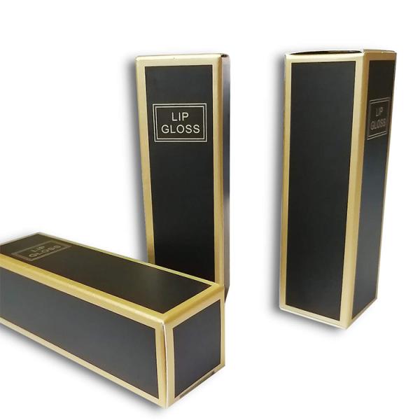 Retail Stand Box Custom Logo Luxury Black Empty Lipgloss Packing Tube Box Lipstick Paper Packaging Box