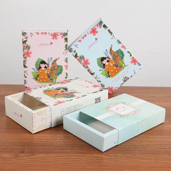 Floral Tea Foldable Paper Boxes Socks Bake Cardboard Drawer Boxes Foldable