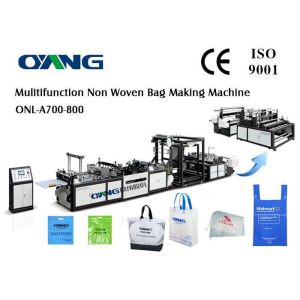 Ultrasonic Sealing PP Non Woven Bags Manufacturing Machine For D Cut / T Shirt