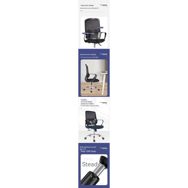 White Frame Mesh Office Chair Modern Design for Student and Employee Reclining