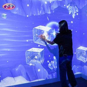 1080P Wall Floor Interactive Hologram Display Interactive Holographic Projection