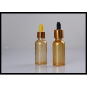 Wholesale Gold Round 30ml Essential Oil Glass Dropper Bottle Gold Metallic Cap from china suppliers
