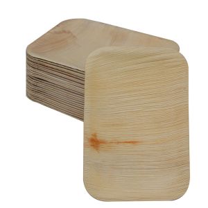Buy cheap 9x6" Compostable Palm Leaf Disposable Plates , Rectangle Biodegradable Leaf from wholesalers