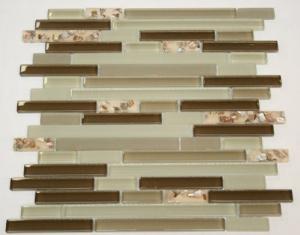 Wholesale Vintage Resin Shell Mosaic Tile Brick Pattern Green Glass Mosaic Kitchen Wall from china suppliers