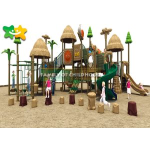 Kindergarten Plastic Playground Slide Safety Ensured Attractive Large Size