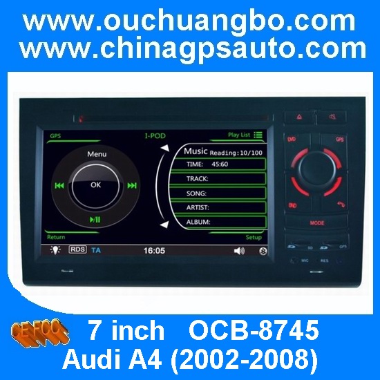 Quality Ouchuangbo multimedia gps stereo navi for Audi A4 2002-2008 steering wheel control SD USB for sale