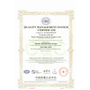 Shaanxi Zhongxing Casting And Forging Co., Ltd. Certifications