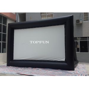 Outdoor Black PVC Tarpaulin Inflatable Movie Screen With Support Behind
