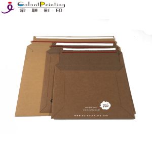 Rigid Cardboard Flat Kraft Mailer Envelopes Printing Services Matte Lamination