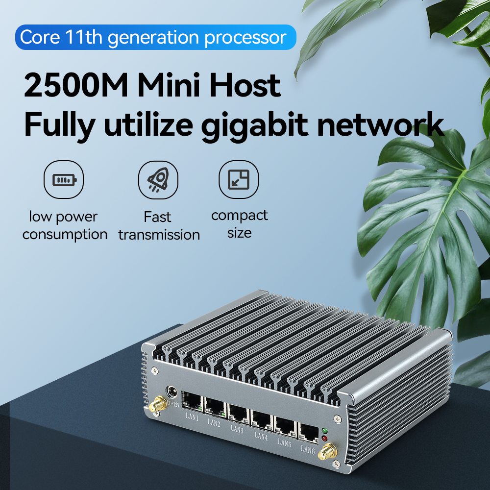 Intel I5 1145G7 Processor With Six LAN One COM and 1 HDMI Industrial Mini PC