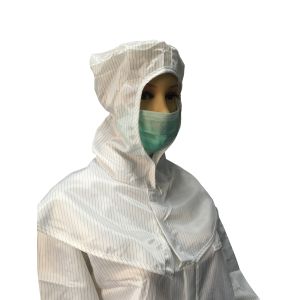 Polyester ESD Safe Clothing Dust Free Shawl Anti Static Cap Front Velcro Closure