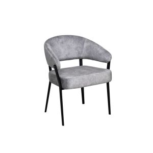 DC-7553 Model Elegant Grey PU Armchair with Low Back and Stylish Accent