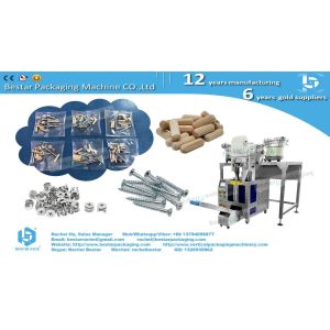 Bolts and nuts hardware counting packaging machine with three bowls