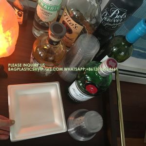 Compostable Paper Plates Set 300pcs Disposable Sugarcane Plates Eco-Friendly