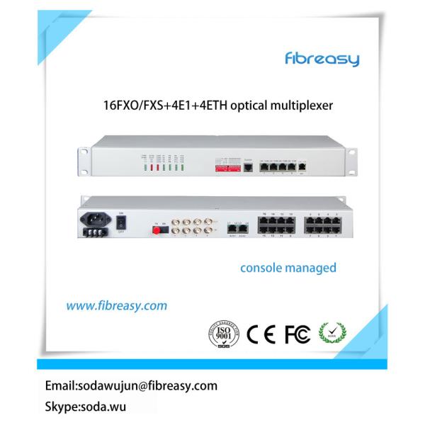 console managed optical transceiver PCM MUX 16 channel FXO FXS telephone over
