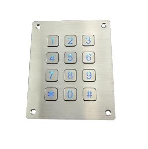 Numeric metal keypad 12 keys keypad for access control system