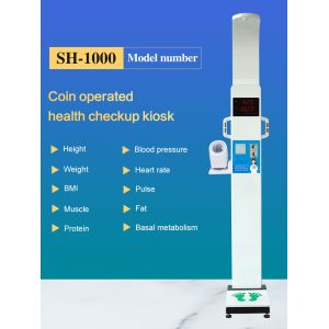 Coin operated Ultrasonic Digital Height Weight Blood Pressure Scale Body Fat