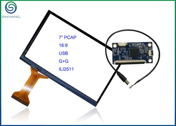 Quality 7 Inch 16:9 Projected Capacitive Touch Screen With USB Interface , COB Type ILI2511 Controller for sale