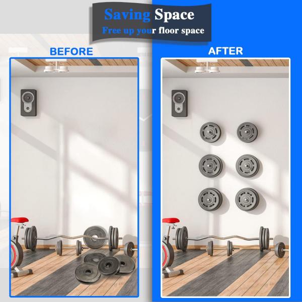 Nonstandard Structure Wall Mounted Weight Plate Holder with Mounting Hardware Bracket