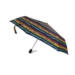 Heat Transfer Printing Pongee 190T Folding Umbrellas With Stripe Design