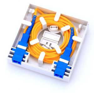 Fiber Optic Faceplate 2 Port FTTH Terminal Box For SC Adapter White Color
