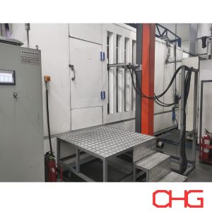 Professional Car Component Powder Coating Line with Monorail Conveyor System and PLC Control Unit