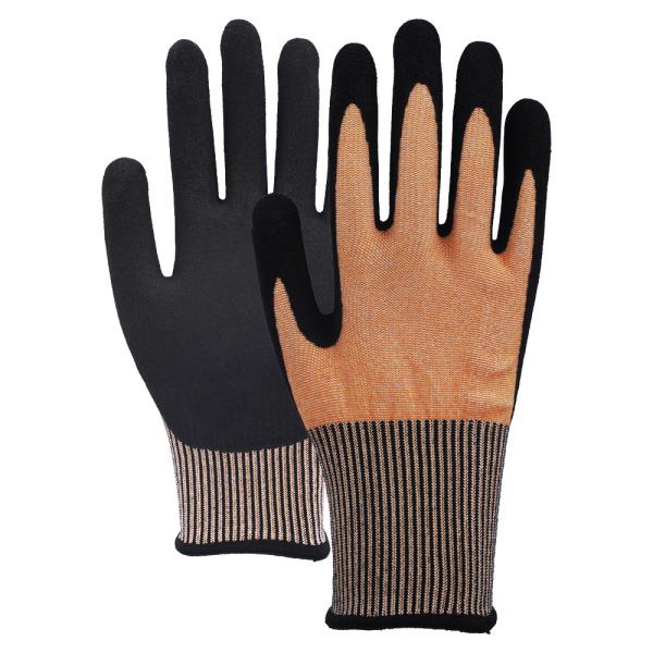 Quality 4X42E 13 Gauge Cut Resistant Nitrile Palm Gloves Touchscreen Safety Work Gloves For Industrial Use for sale