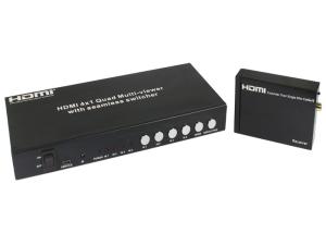 UTP Extender HDMI 4x1 Quad Multi Viewer With Seamless RS232 And IR Switch Command