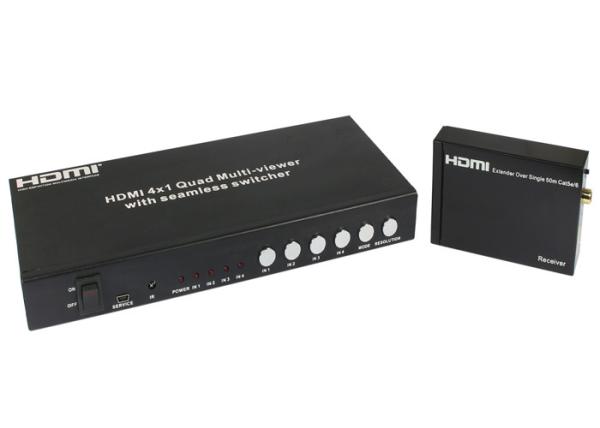UTP Extender HDMI 4x1 Quad Multi Viewer With Seamless RS232 And IR Switch