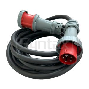 PowerSyntax 10m H07RN-F 5G10.0 CEE Extension Cable Lead 10mm2 5 Pole 63A With